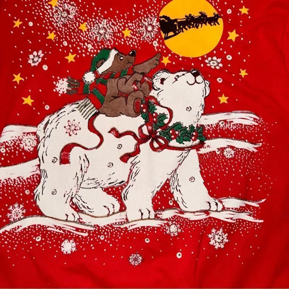 Vintage holiday time Christmas sweatshirt size large